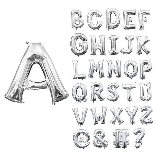 Letter D Silver Minishape Foil Balloons 16"/"40cm A04