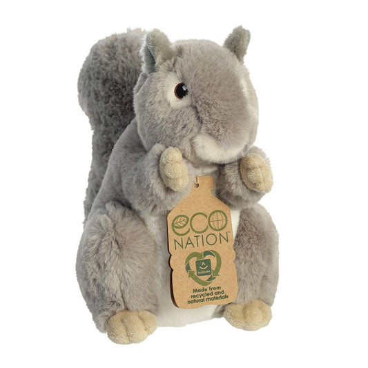 Aurora, 35011, Eco Nation, Squirrel, 8In, Soft Toy, Grey & White