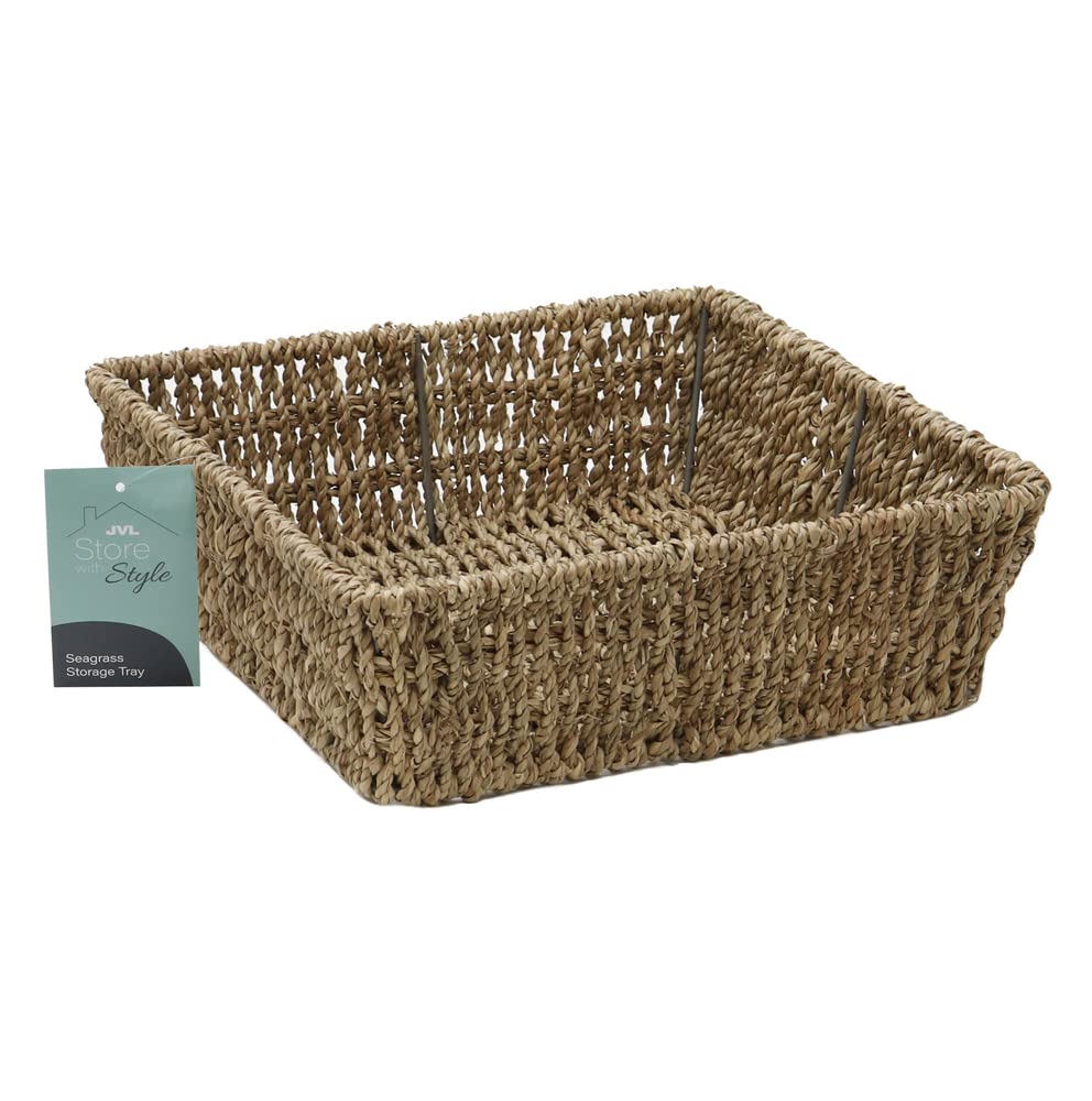 JVL Seagrass Square Storage Tray