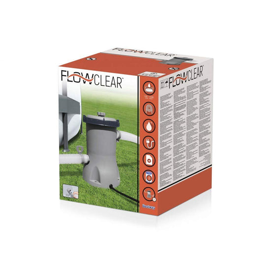 Bestway Flow Clear Above Ground Swimming Pool Filter Pump, Grey, 530 gal