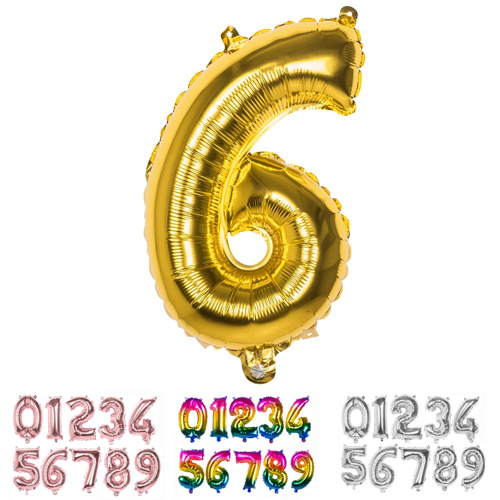 Boland Balloon Number '6' (36cm), Gold