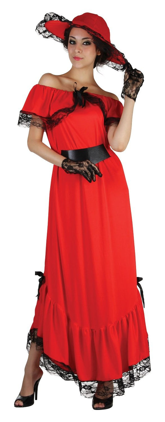 Ladies Scarlet O'Hara 1930s 30s Gone with The Wind Book Film Fancy Dress Costume Outfit 10-12-14 (UK 10-14)