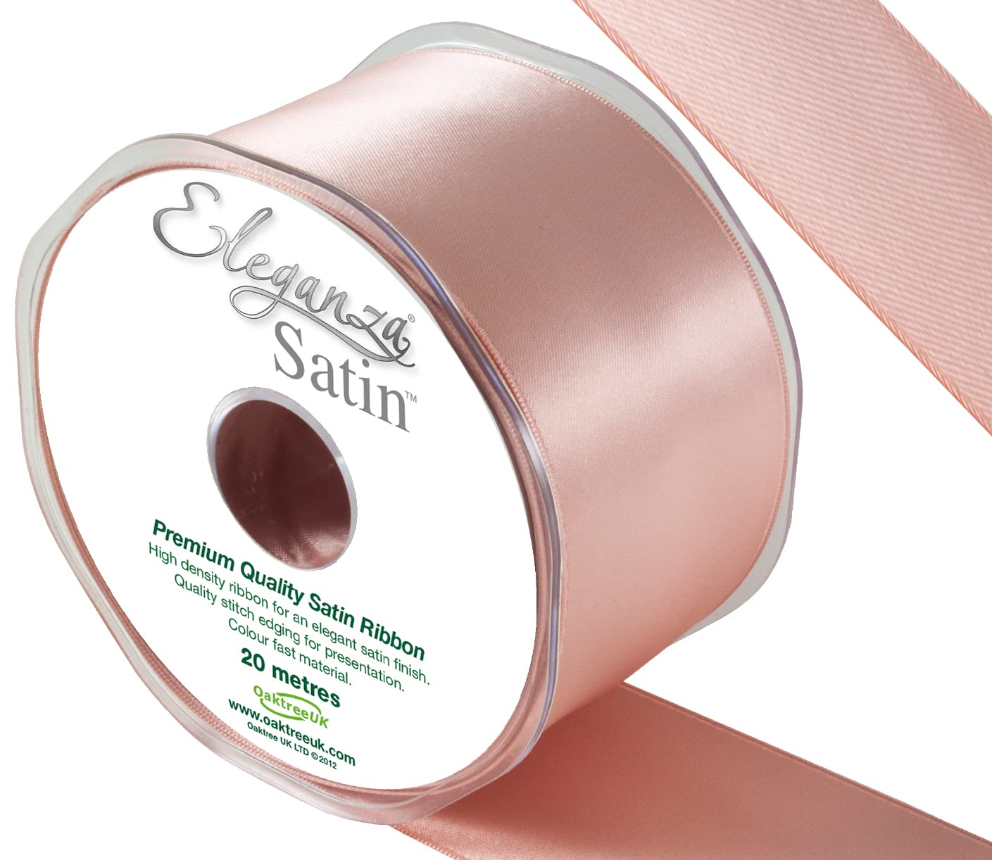 Eleganza Satin Ribbon, Rose Gold, 50mm x 20m