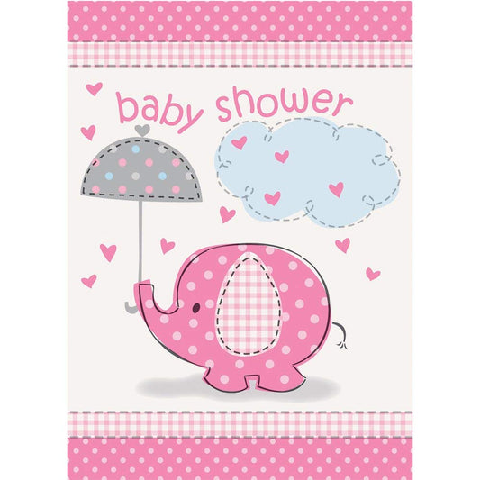 Unique Party - Pink Elephant Baby Shower Invitations, Pack of 8