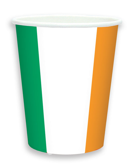 Amscan Ireland Flag Paper Cups 266ml-8 Pcs