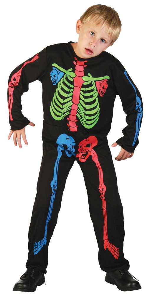 Bristol Novelty Skeleton Boy Bones Costume, Multi-Colour, Small, 110 - 122 cm, Approx Age 3 -5 Years,