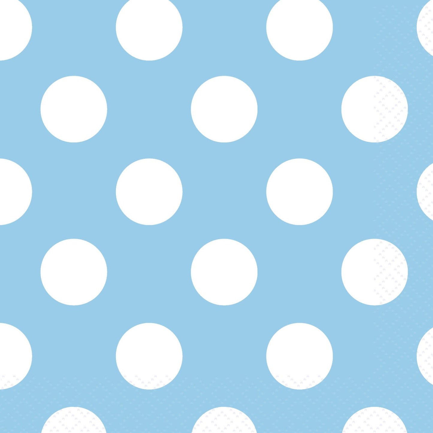 Unique Party - 5" Baby Blue Polka Dot Paper Napkins, Pack of 16