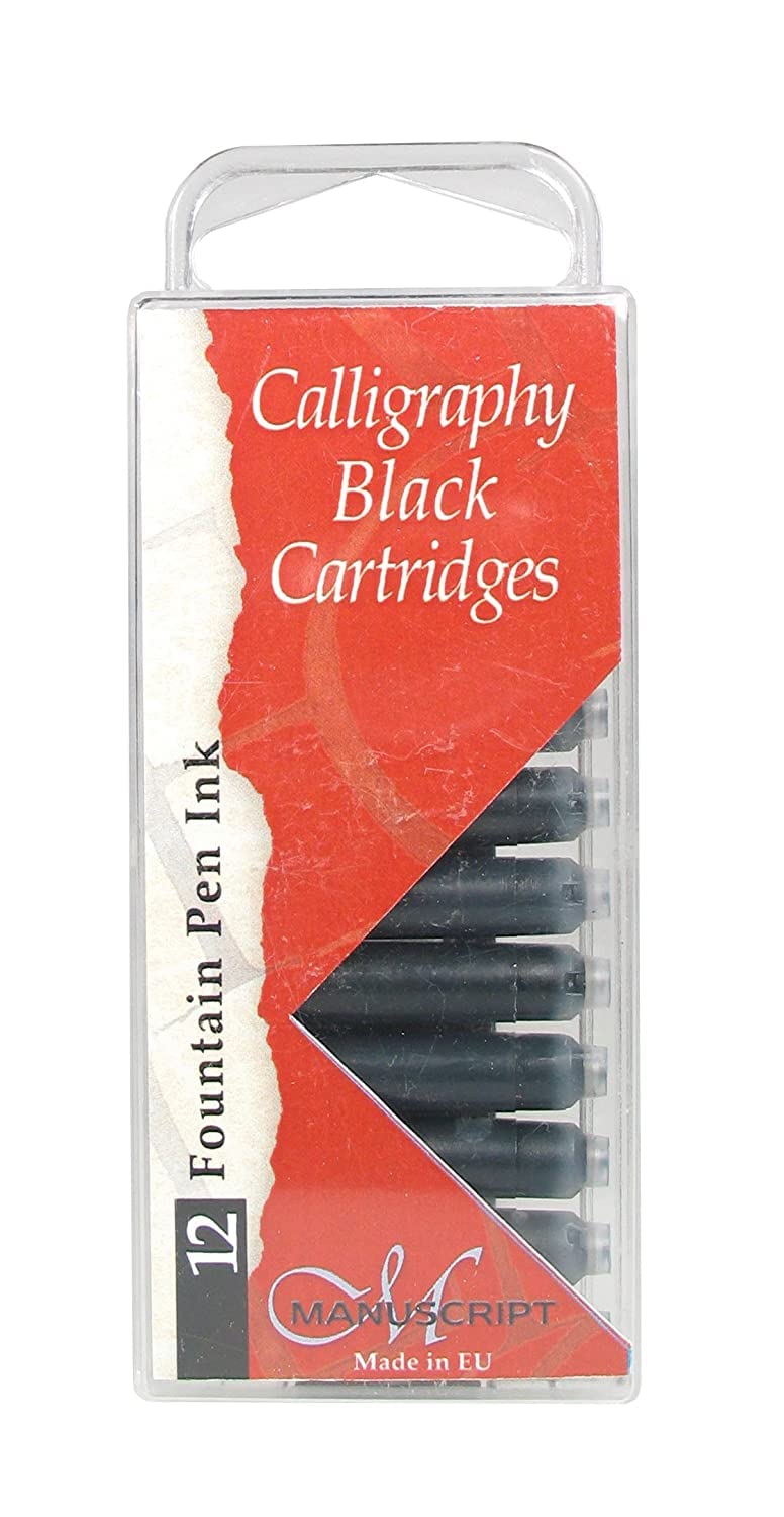 Manuscript Black Cartidge Fountain Pen Ink Cartridges (12 Cartridges)