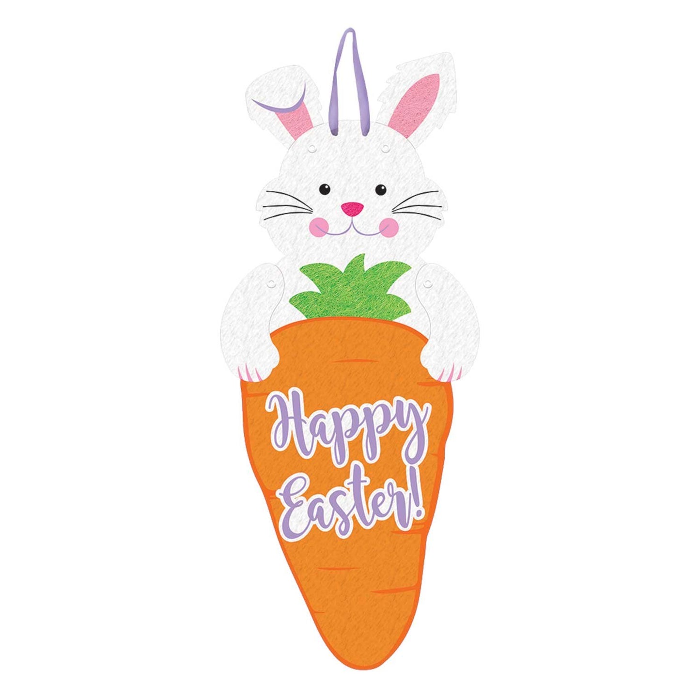 Happy Easter Bunny/Carrot Jointed Felt Signs 60cm