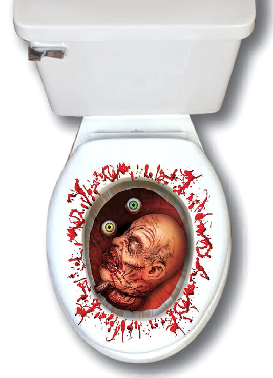 Forum Novelties X75108 Toilet Seat Cut Off Head Stickers, Plastic, Red