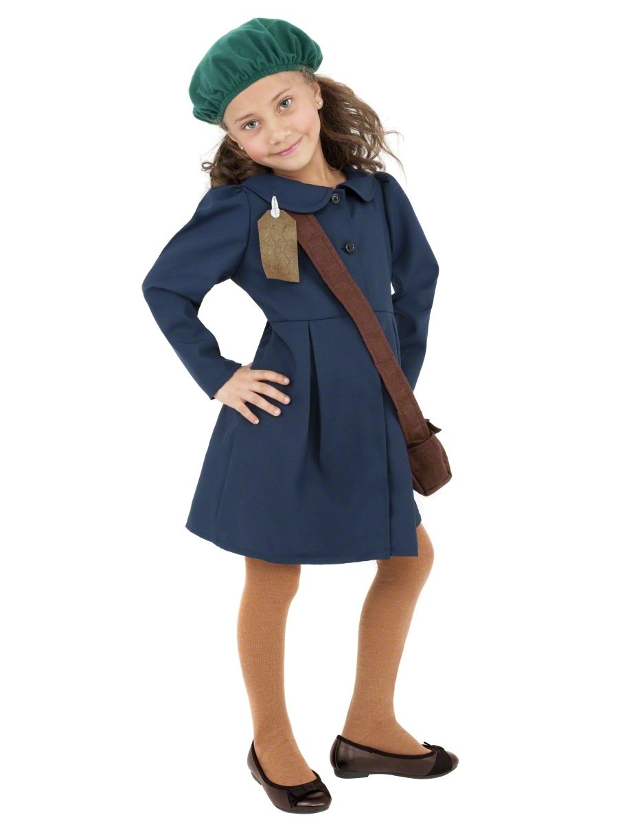 Smiffys Child World War II Evacuee Girl Costume Age MEDIUM