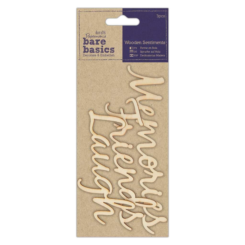 Papermania Wooden Embellishments, Natural, One Size