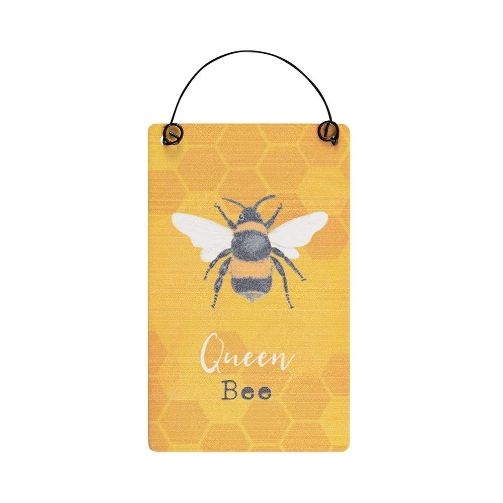 Something Different Mini Sign | Queen Bee | H:10cm X W:5cm X D:0.3cm | Pack of 1, yellow