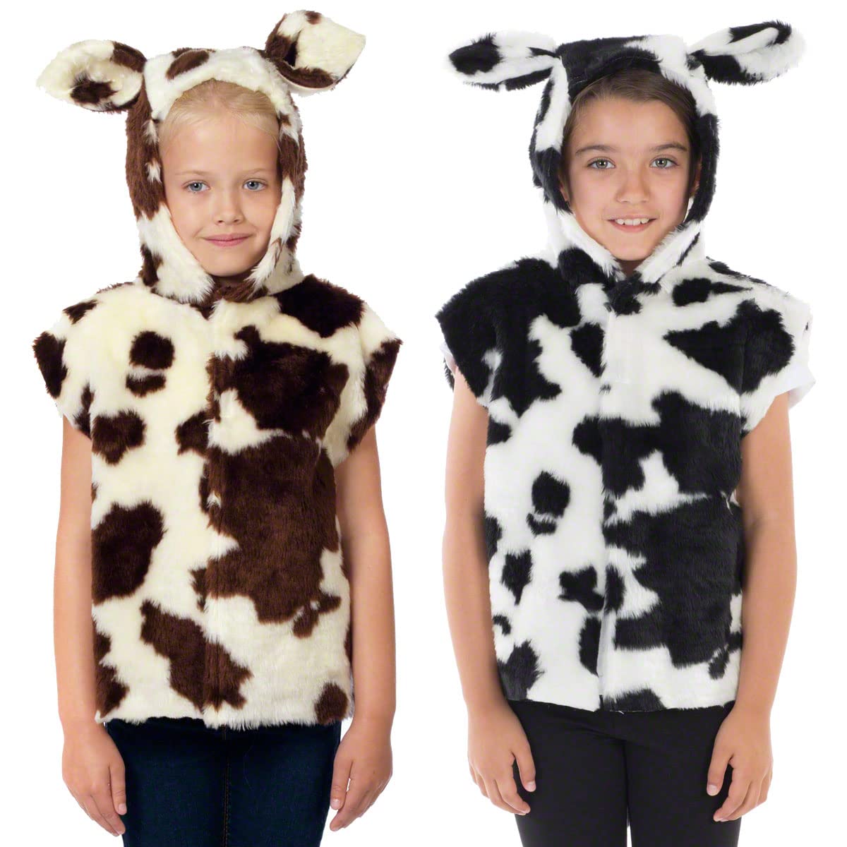 Charlie Crow Brown & White Cow costume for kids one size 3-8 Years.