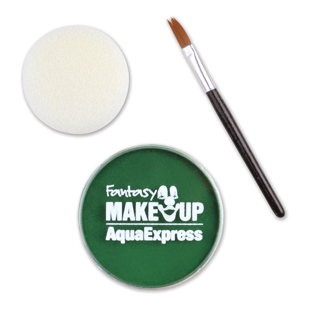 Bristol Novelty Aqua Makeup Kit with Sponge and Brush, Unisex-Adult, Green