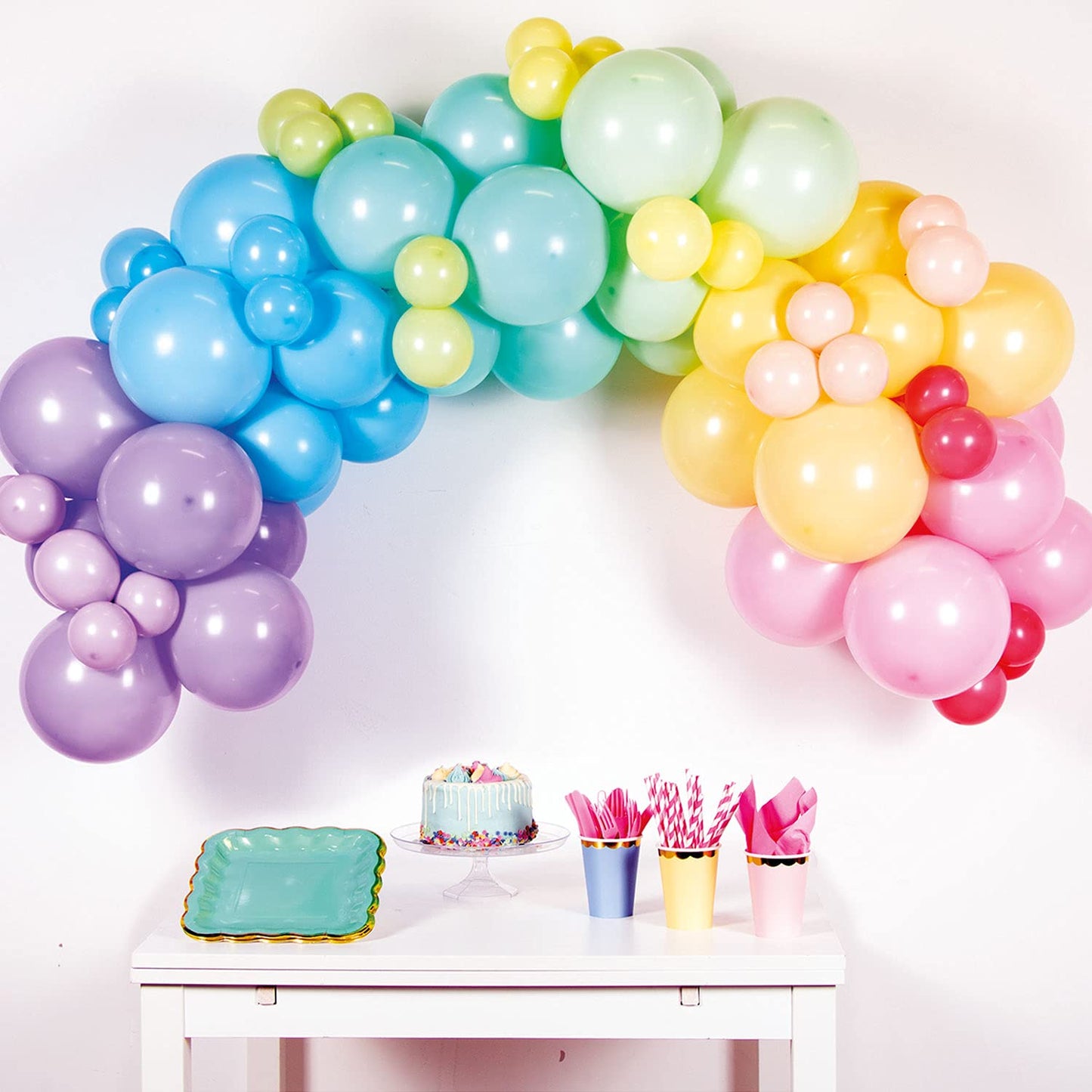 Amscan Amscan - Pastel Rainbow DIY Latex Balloon Arch Garland Kit - 78 Pieces