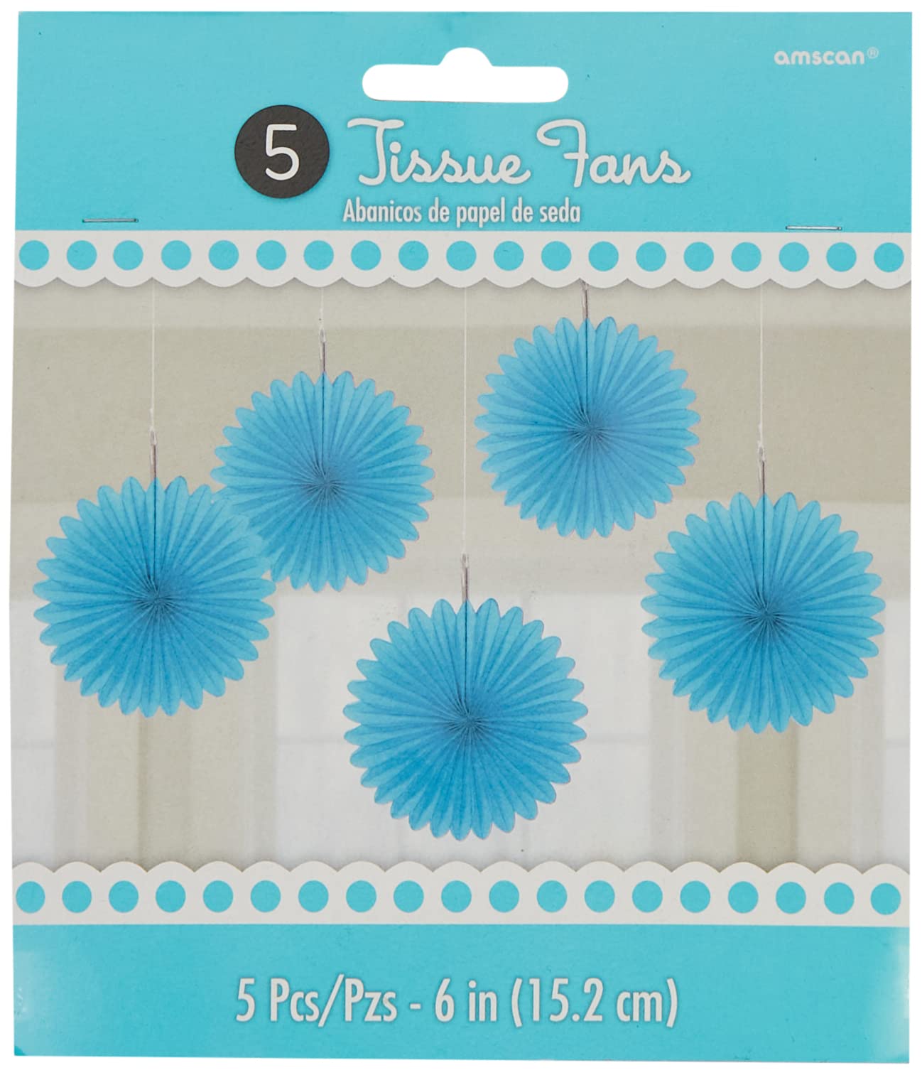 Amscan Dec Fan Mini Caribbean Blue