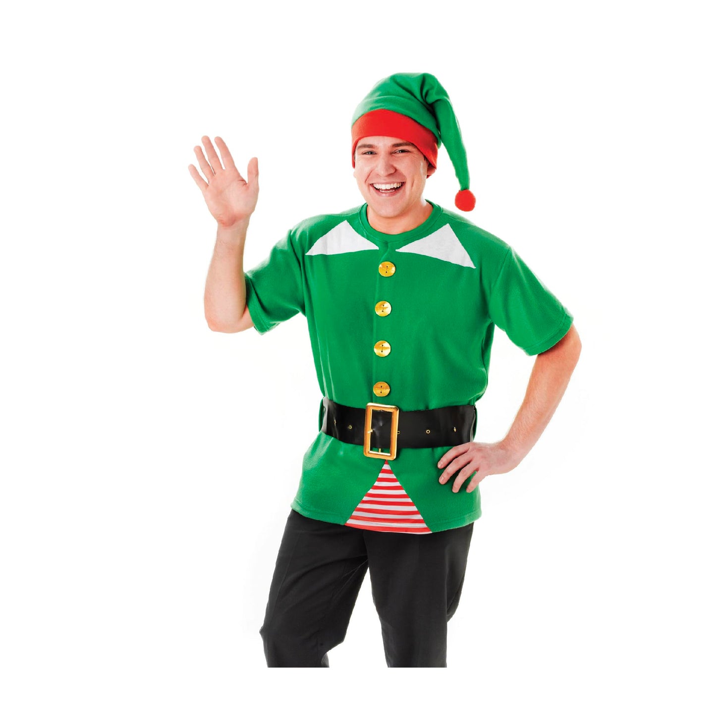 Bristol Novelty AC861 Elf/Santa Helper Costume set | Unisex | Red, and Green, Multi-Colour, Chest Size 44-Inch