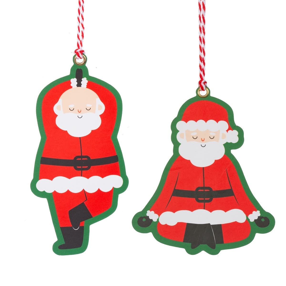 Sass & Belle Yoga Santa Gift Tags - Set of 12