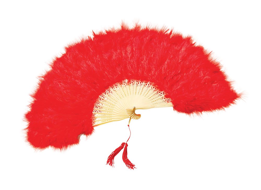 Bristol Novelty BA088 Feather Fan | For Women | Red, One Size
