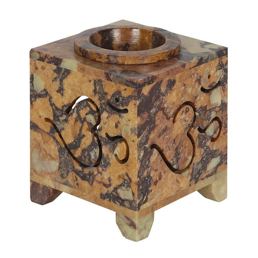 Oil Burner | Carved Om Symbol | Soapstone | 1pc. 450g