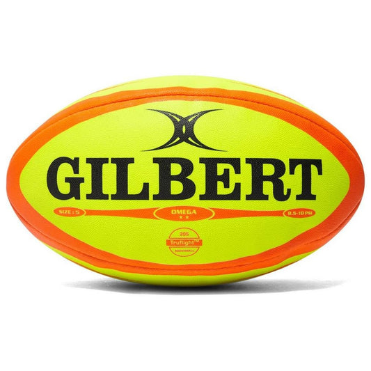 Gilbert Omega Rugby Ball, Fluorescent, 5