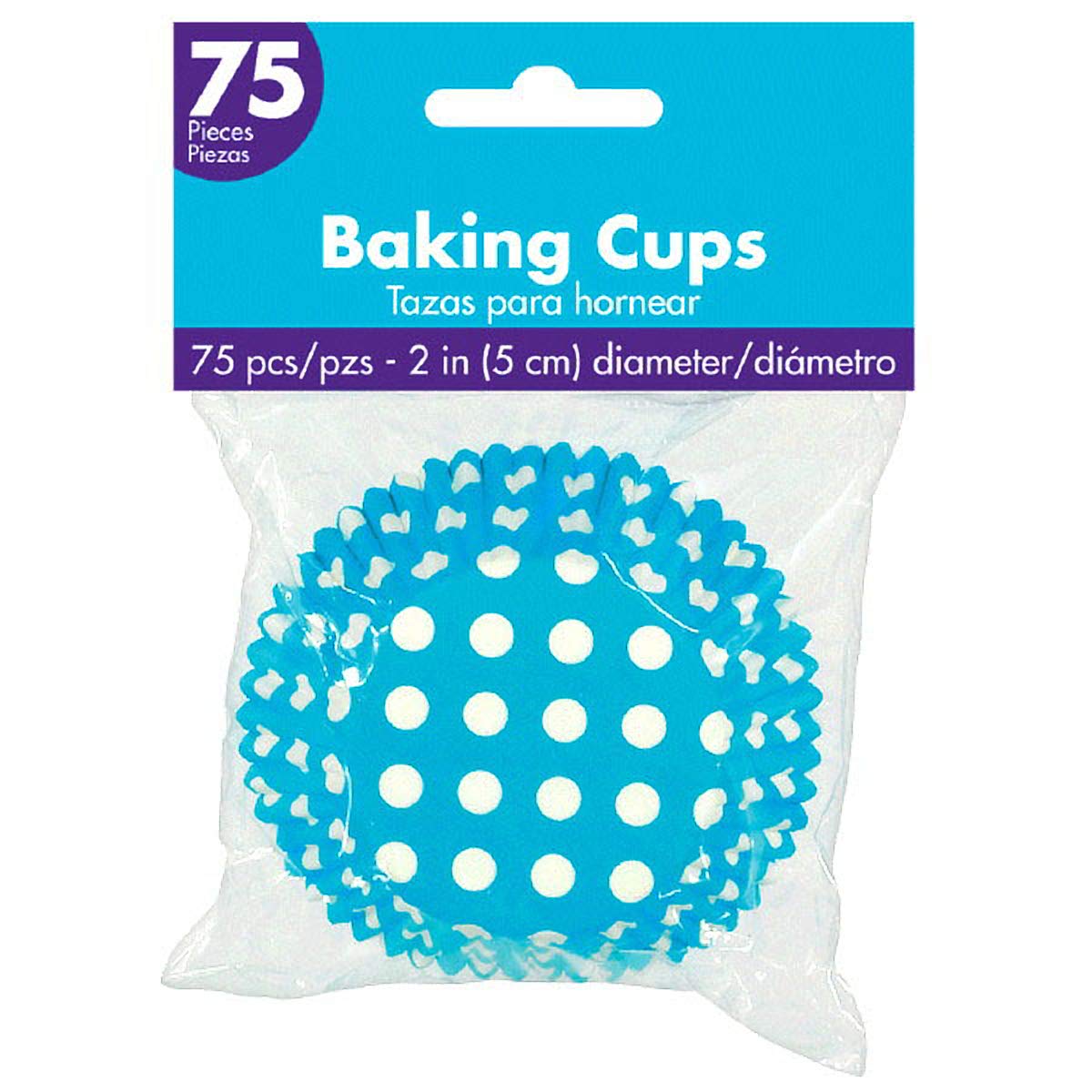 Caribbean Blue Dots Cupcake Cases 50mm /75