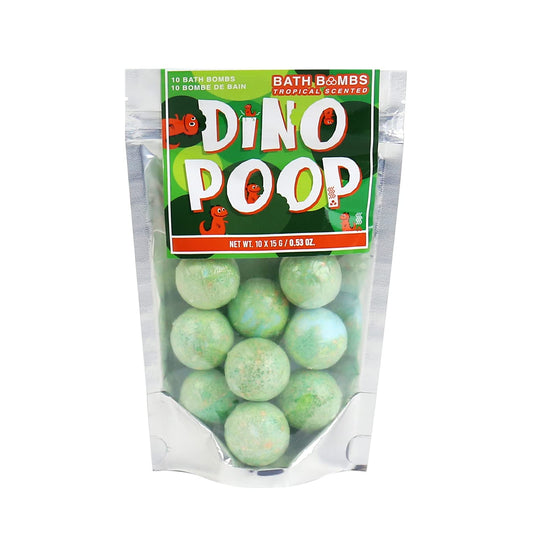 Gift Republic Dino Dinosaur Poop Bath Bombs 10-Pack Tropical Scent 150 Gram, Multicoloured