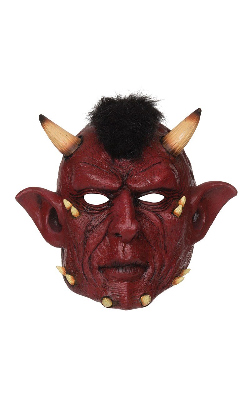 PVC Full Head Devil Mask Party Fancy Dress Adult Facemask Halloween Accessories One Size: Adult