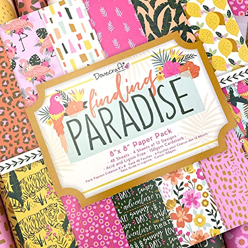 Dovecraft Finding Paradise FSC 8x8 Paper Pack, Multi, One Size