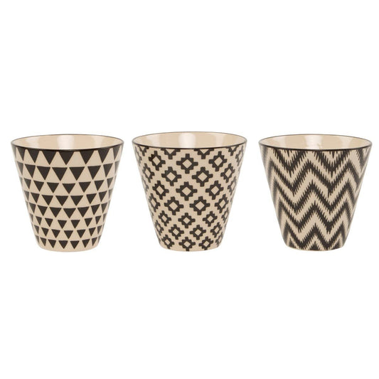 Sass & Belle Mini Black Geo Planters - Set of 3