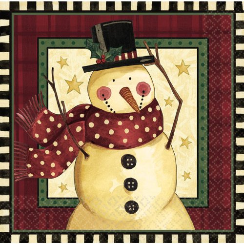 Cozy Snowman Lunch Napkins 16ct