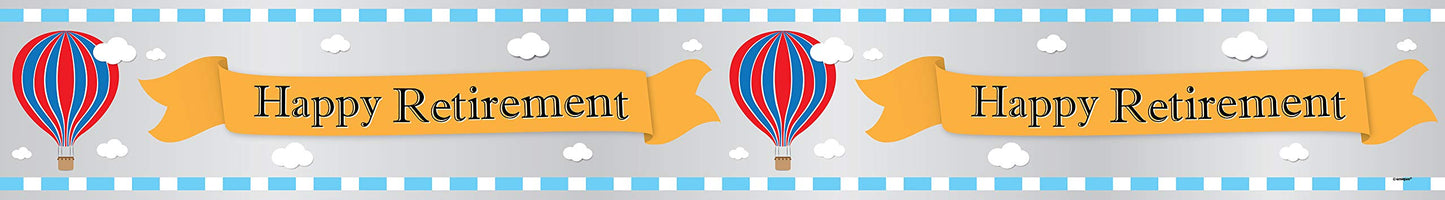 Unique Party 12ft Foil Hot Air Happy Retirement Banner