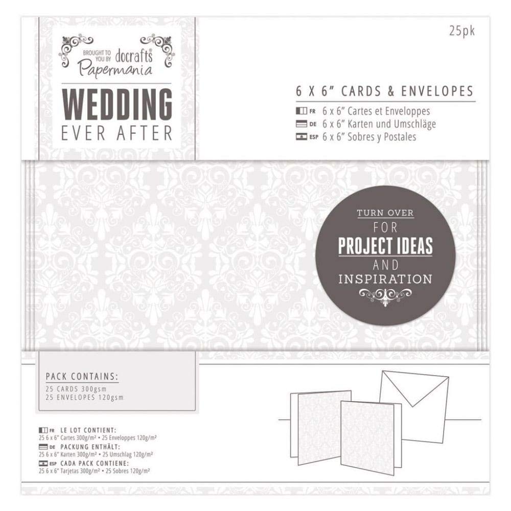 Papermania 6 x 6-Inch Wedding Damask Cards and Envelopes
