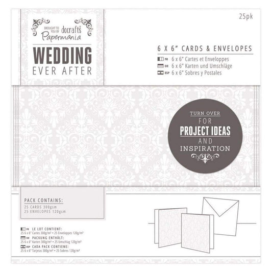 Papermania 6 x 6-Inch Wedding Damask Cards and Envelopes