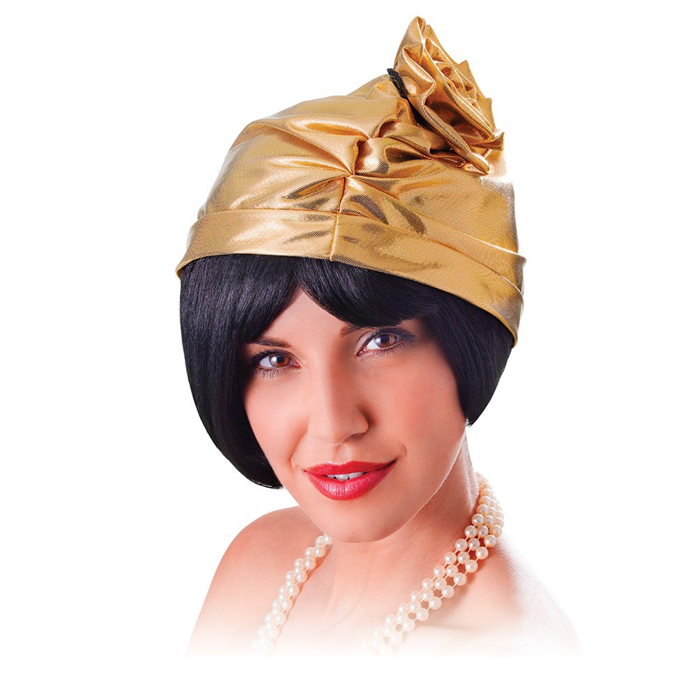 Bristol Novelty Gold Cloche 20���s Hat, One Size