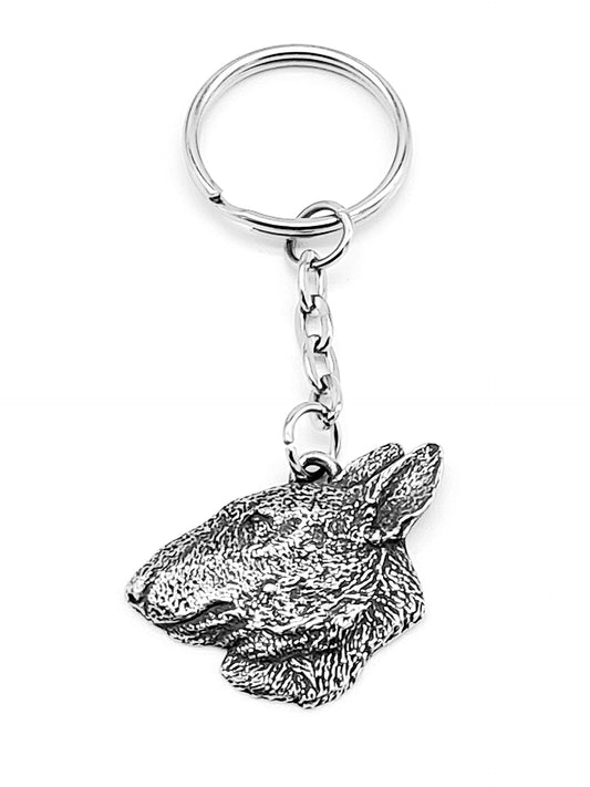 Pewter Pittbull Dog Keyring