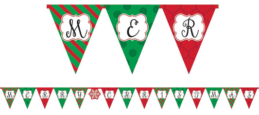 Merry Christmas Pennant Banners 3.8m