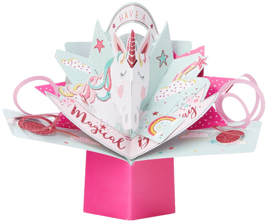 Unicorn Birthday Pop-Up Greeting Card Original Second Nature 3D Pop Up Cards