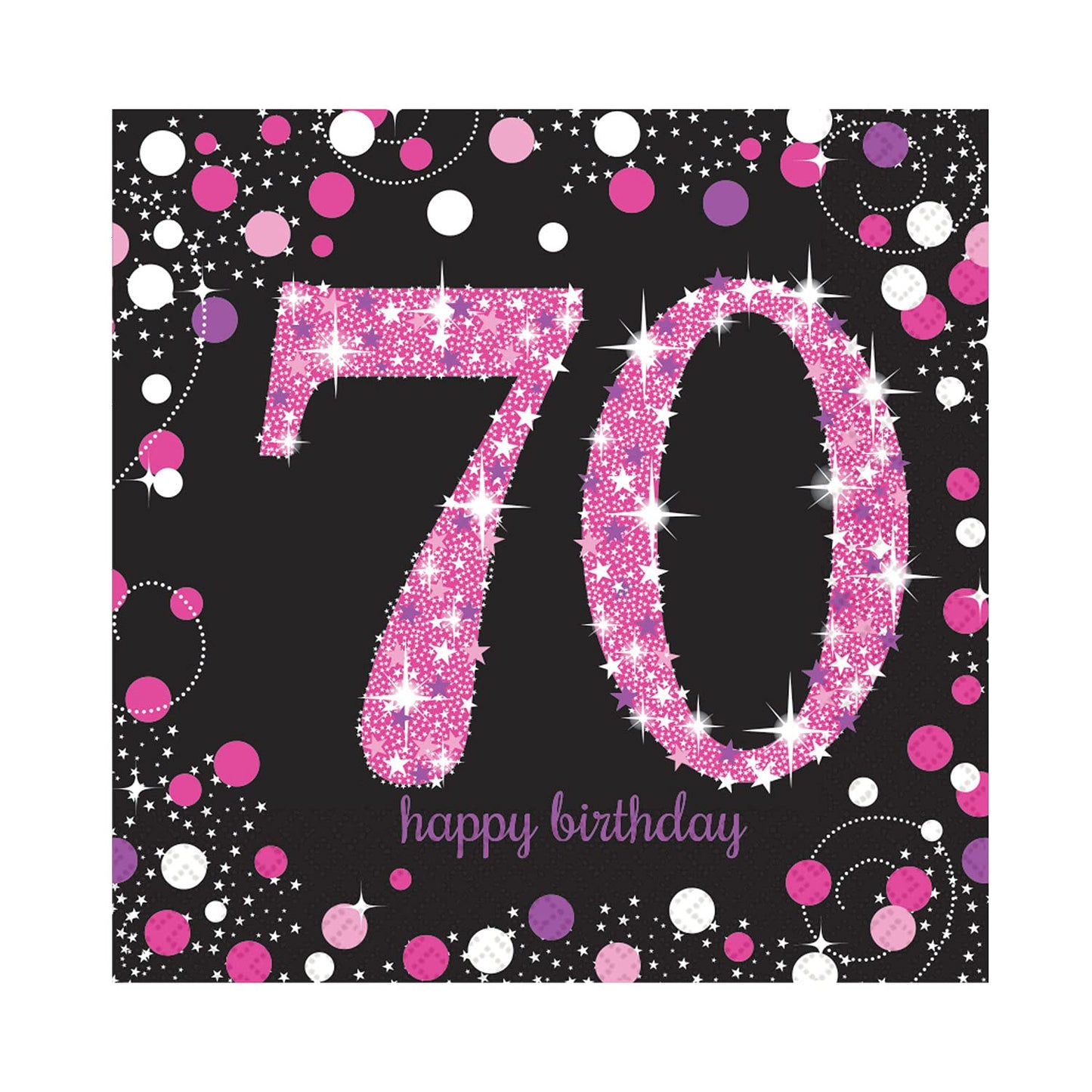 Adult Pink Celebration 70th Birthday Luncheon Napkins