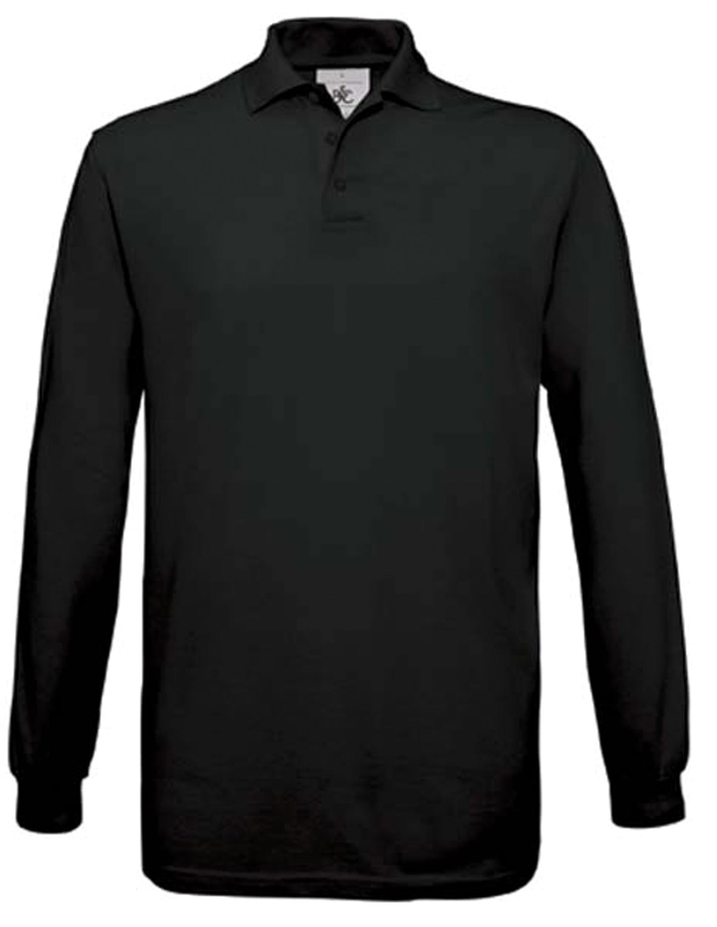 B&C Safran L/Sleeve Polo Shirt - Black - XL