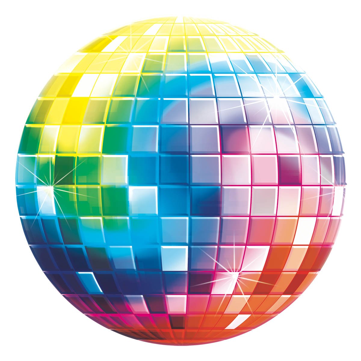 70s Disco Fever Glitter Ball Card Cut-Out 26cm