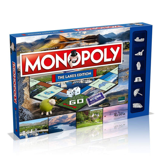 Winning Moves The Lakes Monopoly Board Game, Advance to Scafell Pike, Wray Castle and Windermere, 2-6 players makes a great gift for players aged 8 plus