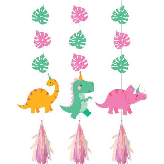 Creative Party Cute Dinosaurs Hanging Cutouts with Tassels