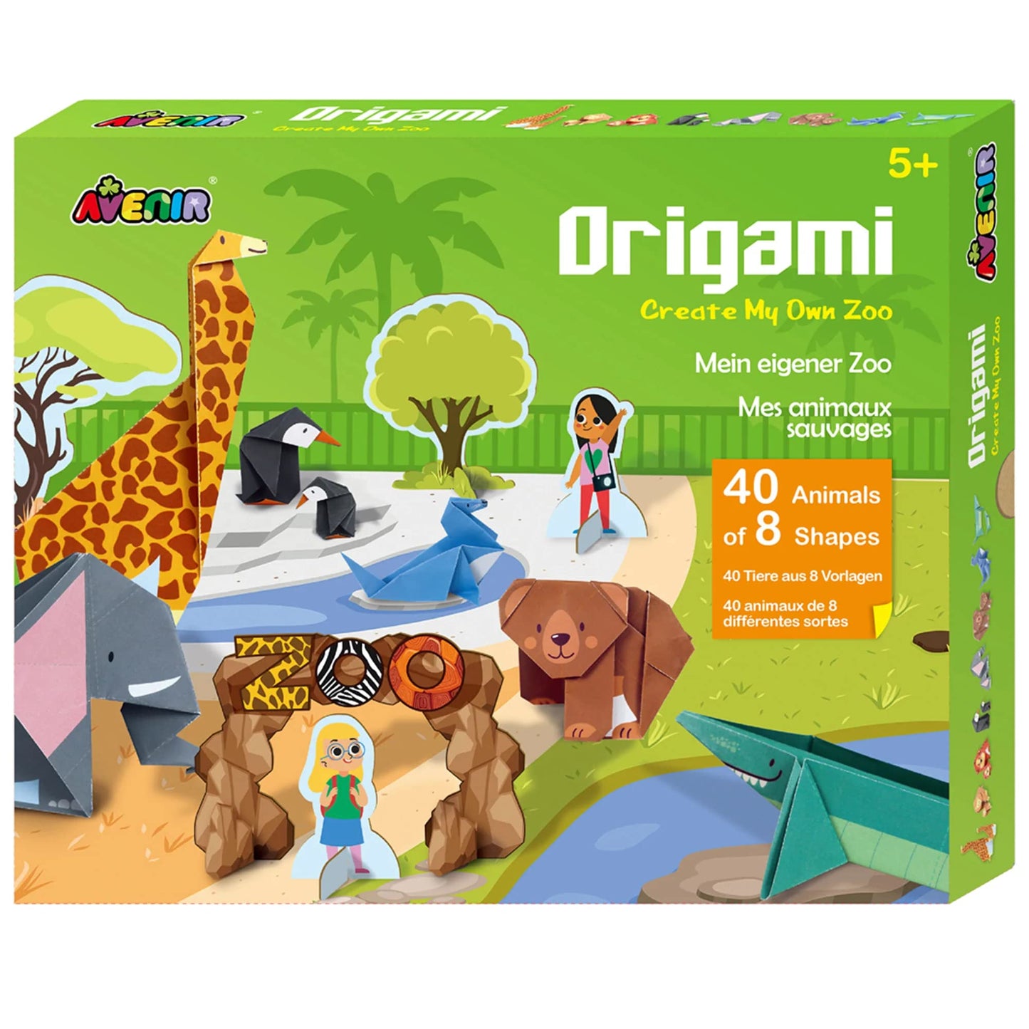 Avenir CH211785 Tiere Origami Kit | Create My Own Zoo | Creative Paper Making | for Kids 6+, Multi Coloured