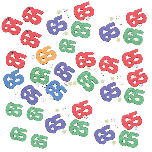 Number 65 Multi Colour Metallic Confetti 14g