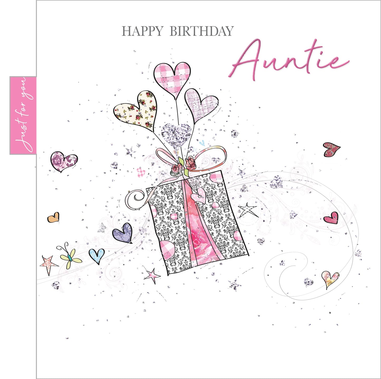 Into The Green  Present Auntie Birthday Card with Glitter & envelope
