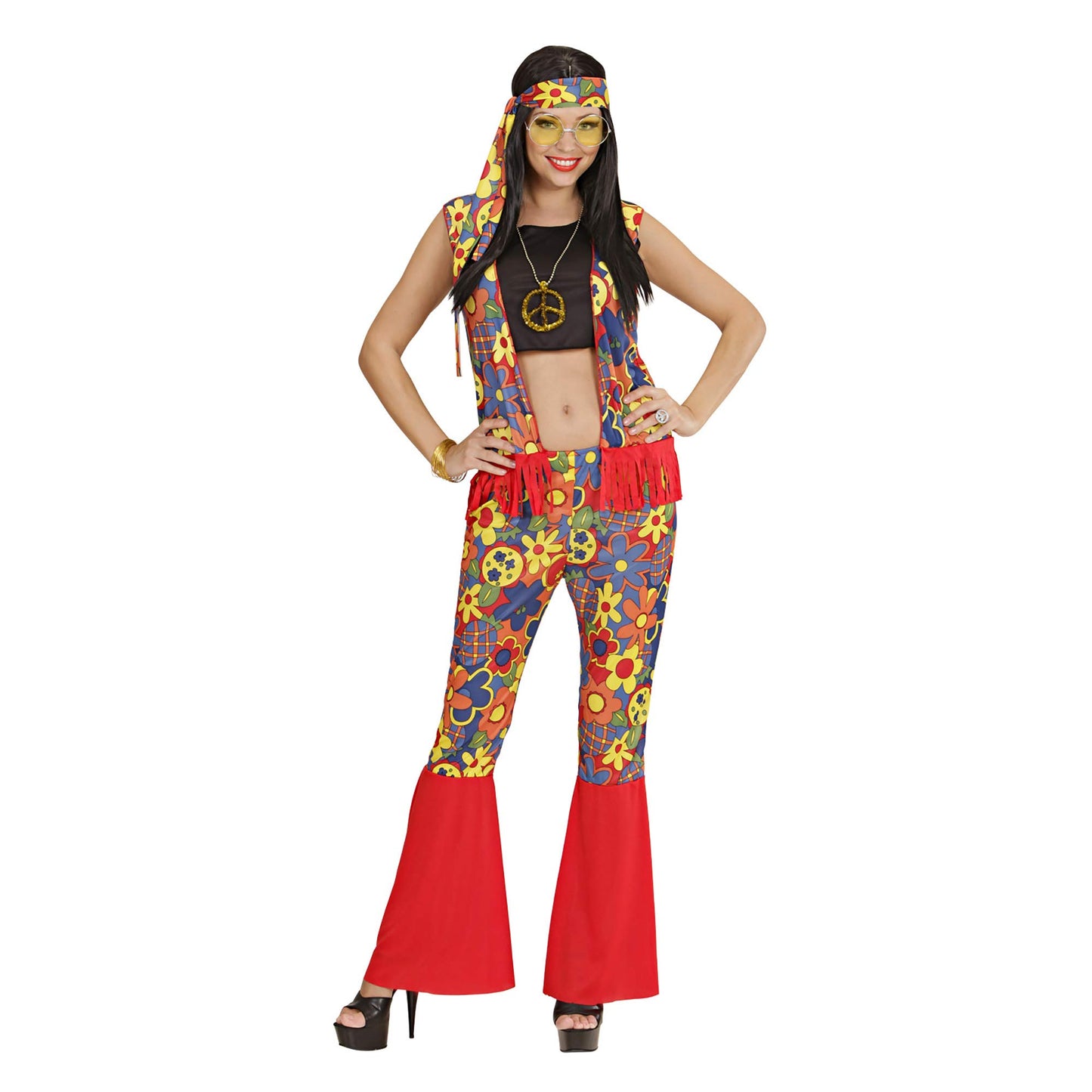 Mens Hippie Woman Costume Extra Large UK 46" for 60s 70s Hippy Fancy Dress