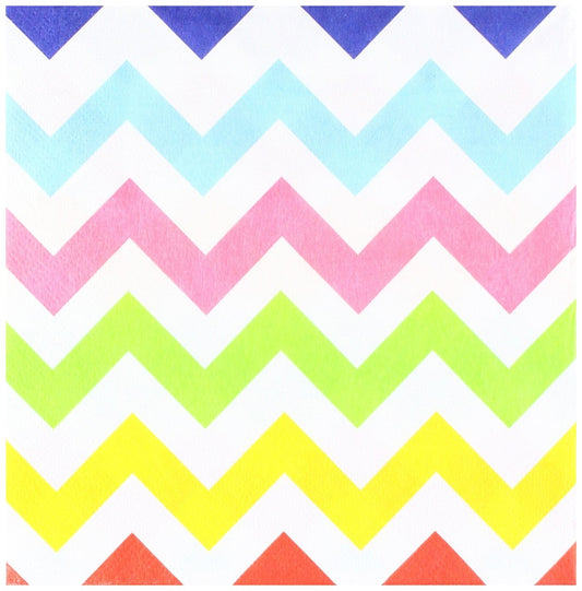 Amscan Rainbow Chevron Luncheon Napkins 33cm /16