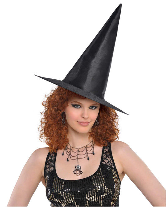 Amscan - Adults Halloween Classic Witch Pointed Black Hat Fancy Dress Accessory